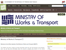 Tablet Screenshot of mowt.gov.tt